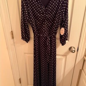 Chic Long Sleeve Polka Dot Dress NWT